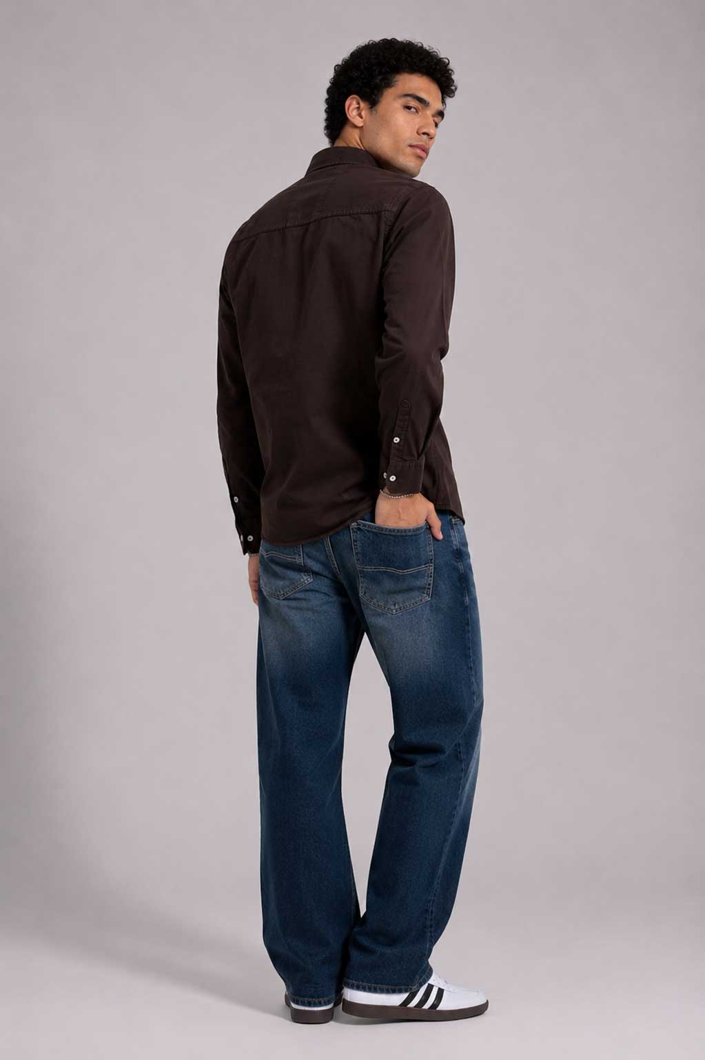 Regular Fit Denim Shirt – Brown Shirt CIZARO - Cizaro Jeans