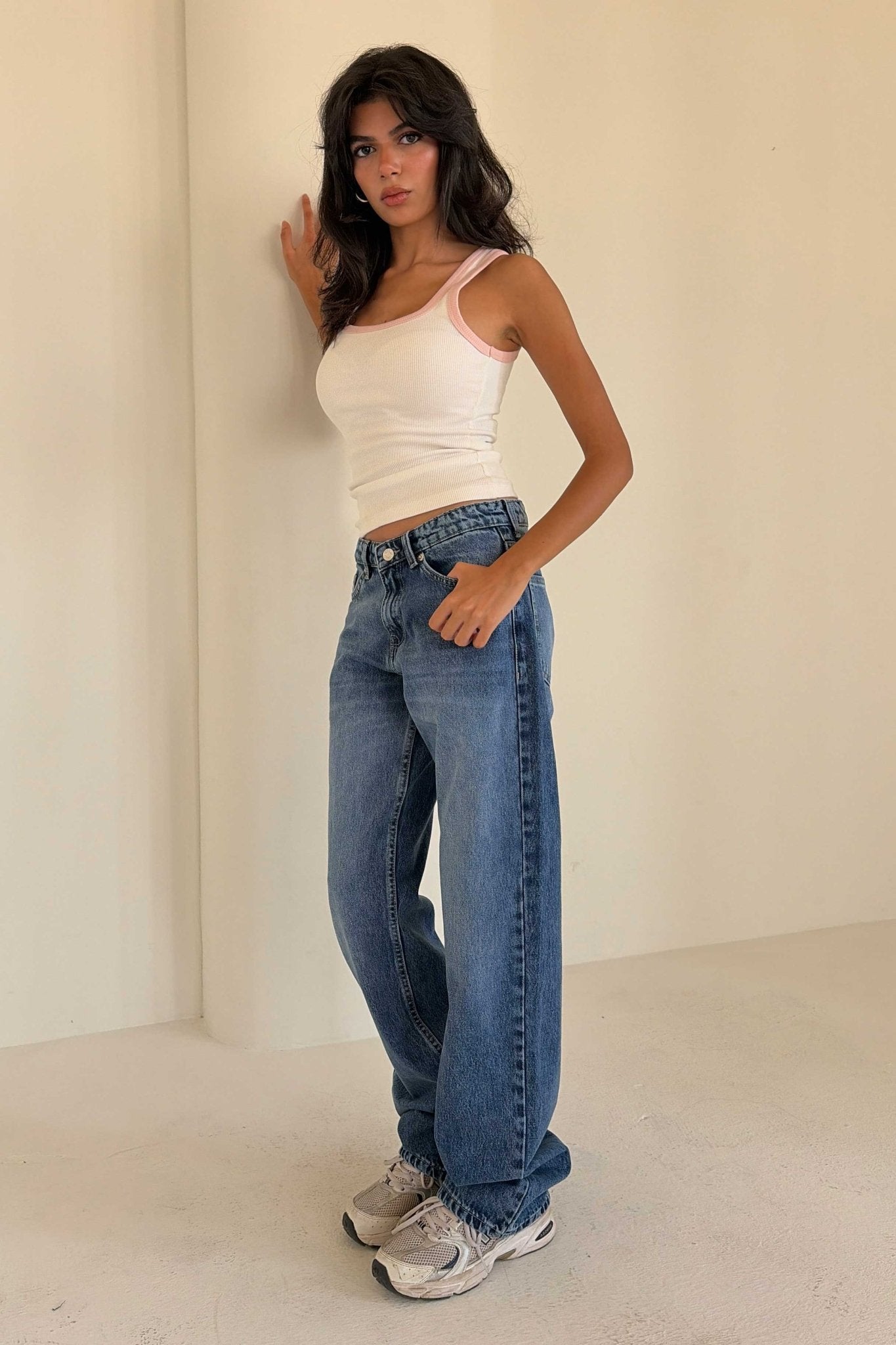 Straight – Low Waist Ocean Blue Jeans Straight CIZARO - Cizaro Jeans