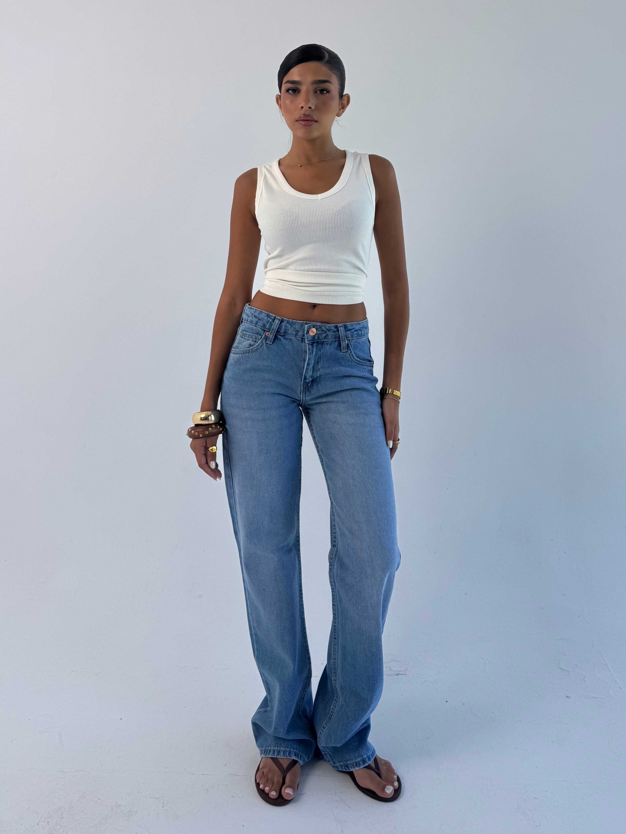 Straight Low waist Marine Blue jeans Straight CIZARO - Cizaro Jeans