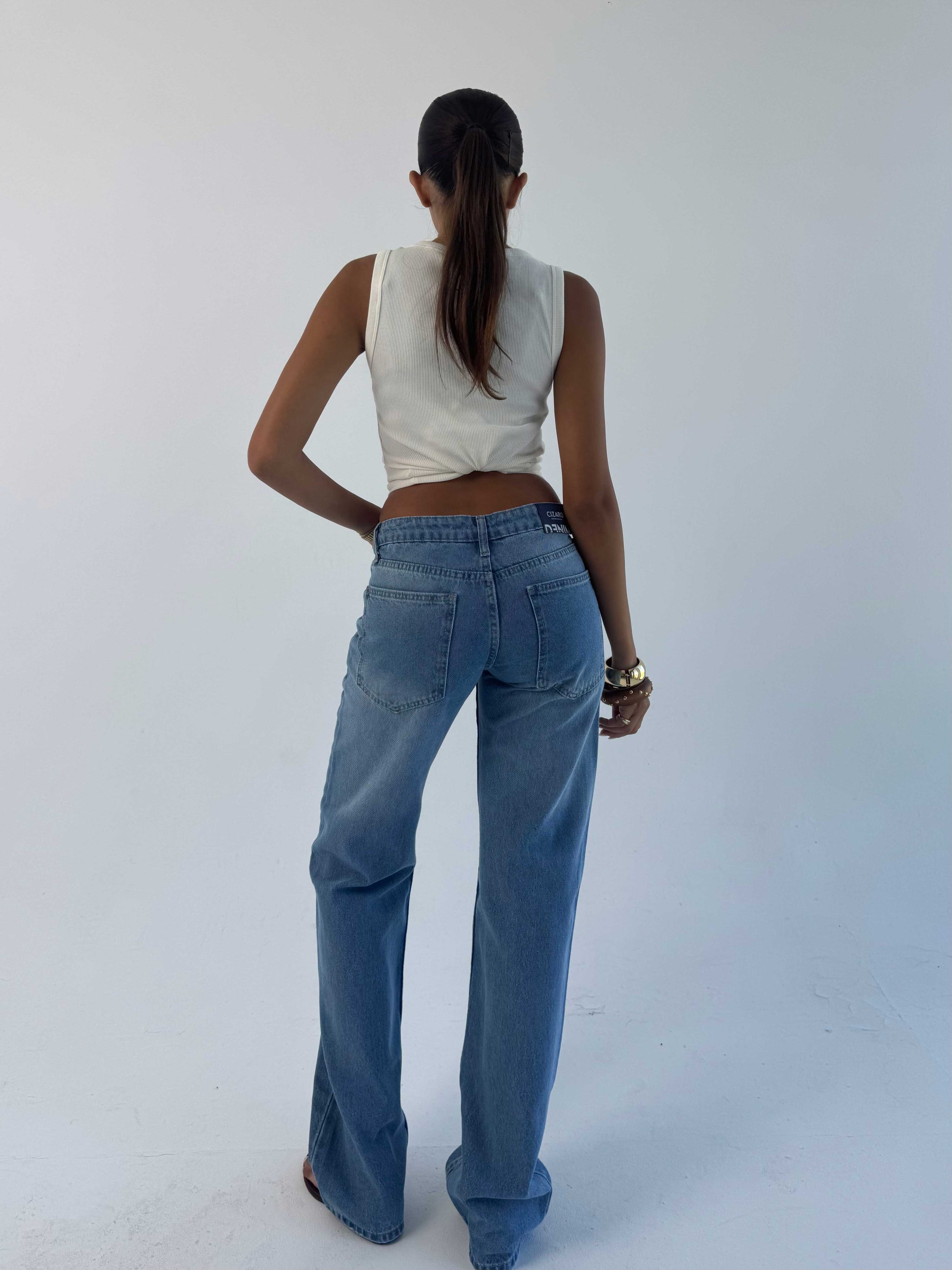 Straight Low waist Marine Blue jeans Straight CIZARO - Cizaro Jeans