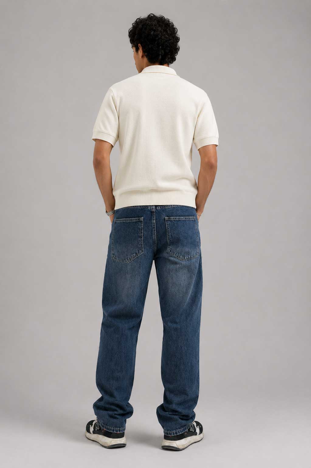 Straight Fit Mid Vintage Blue Jeans
