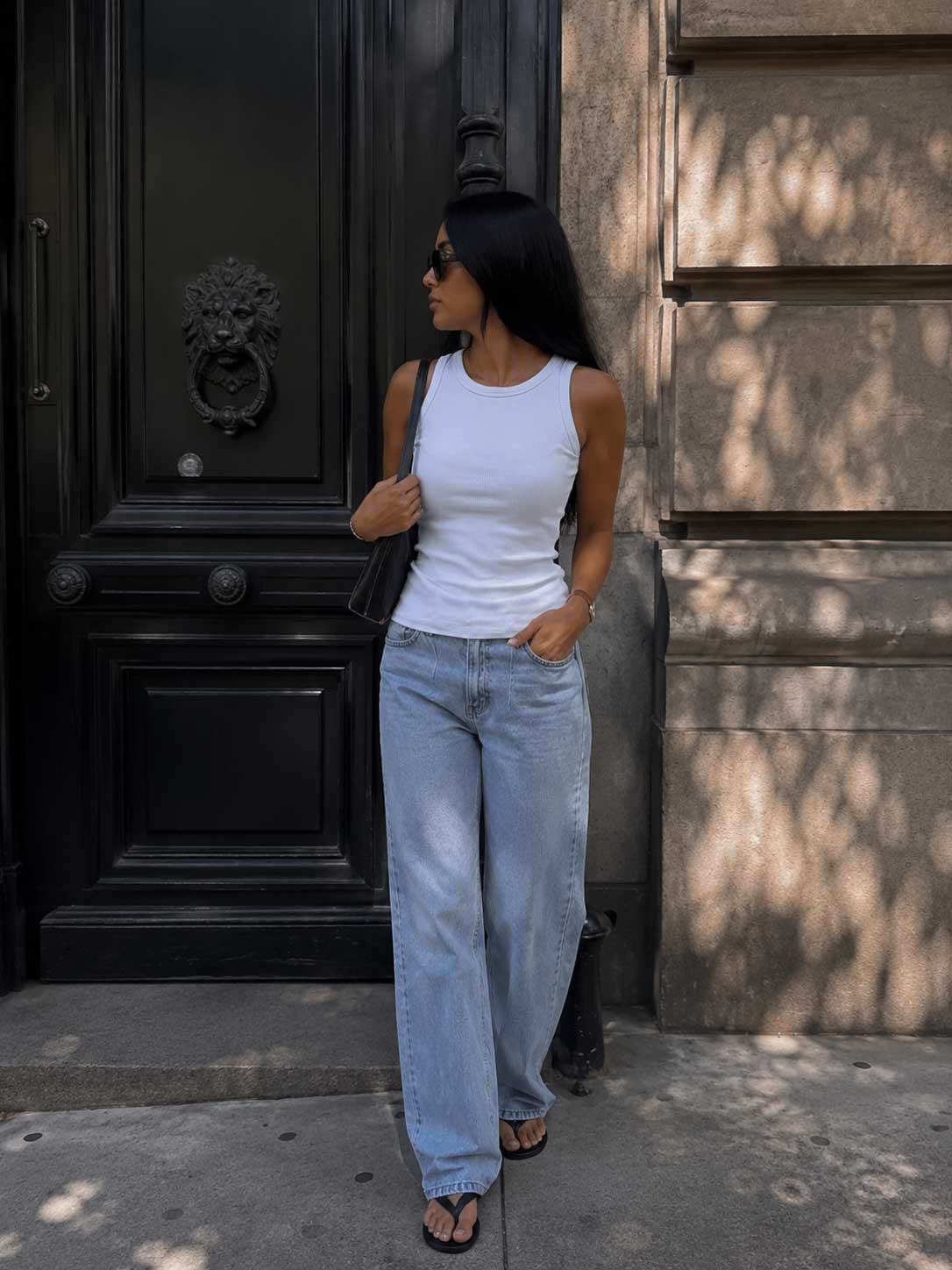 Ribbed Crew Neck Tank Top – White Basic shirt CIZARO - Cizaro Jeans