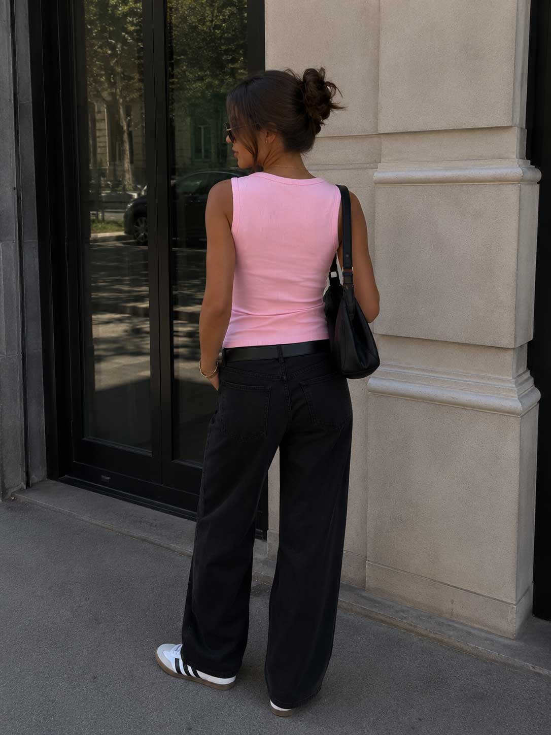 Ribbed U-Neck Tank Top – Pink