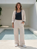 Soft Sand Wide-Leg Trousers – Linen Effect Trousers- summer collection - linen sets CIZARO - Cizaro Jeans