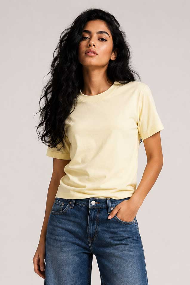 Slim Fit T-Shirt – Butter Yellow T shirt CIZARO - Cizaro Jeans