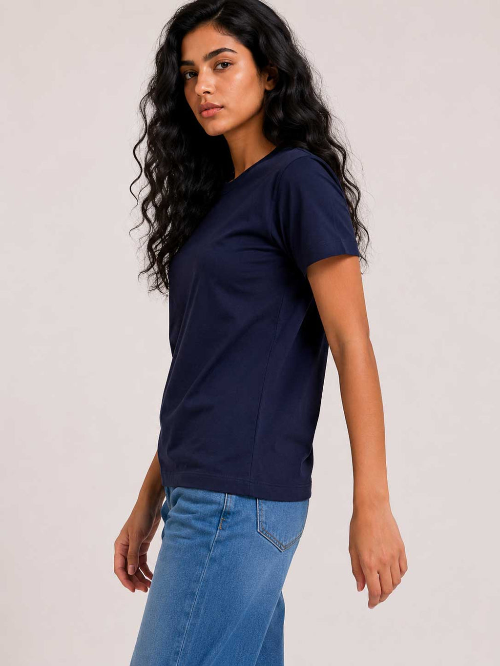 Basic Short sleeve T-shirt – Navy Blue T shirt CIZARO - Cizaro Jeans