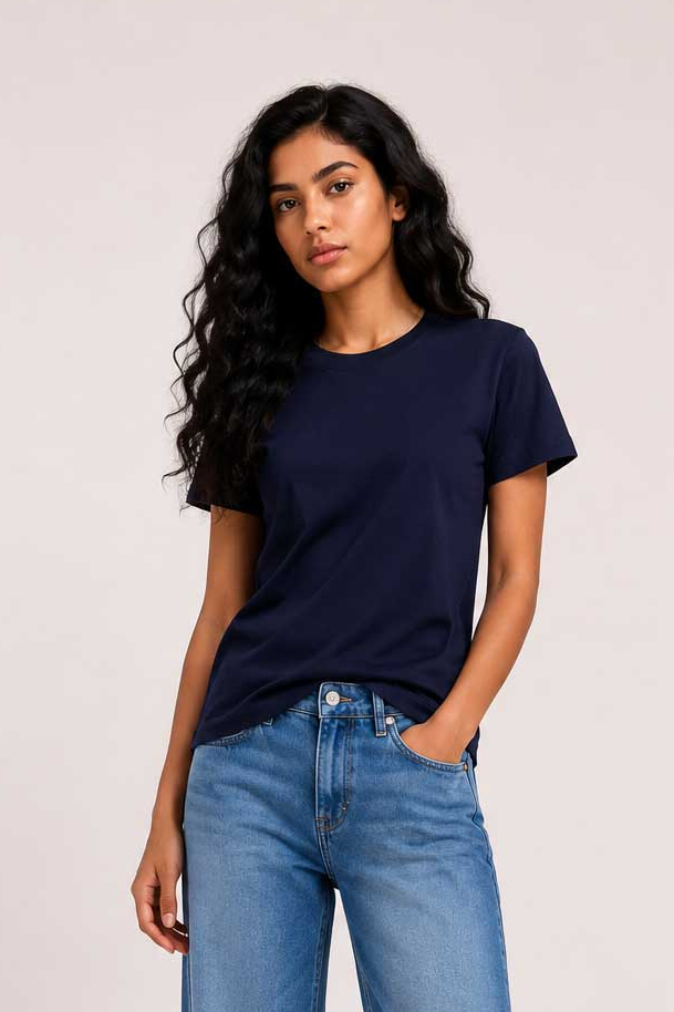 Slim Fit T-Shirt – Navy Blue T shirt CIZARO - Cizaro Jeans