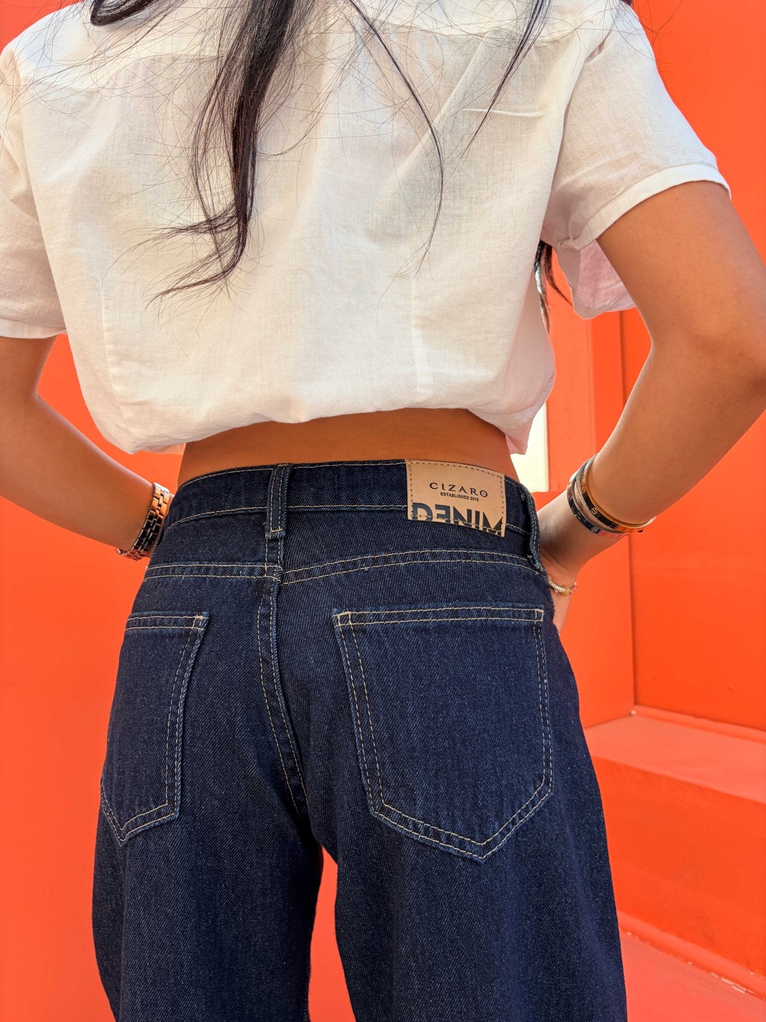 Wide Leg – Low Waist Raw Denim Jeans Wide-Leg CIZARO - Cizaro Jeans