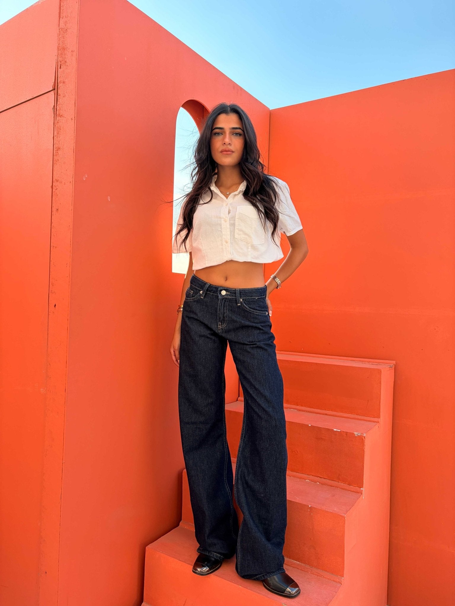 Wide Leg – Low Waist Raw Denim Jeans Wide-Leg CIZARO - Cizaro Jeans