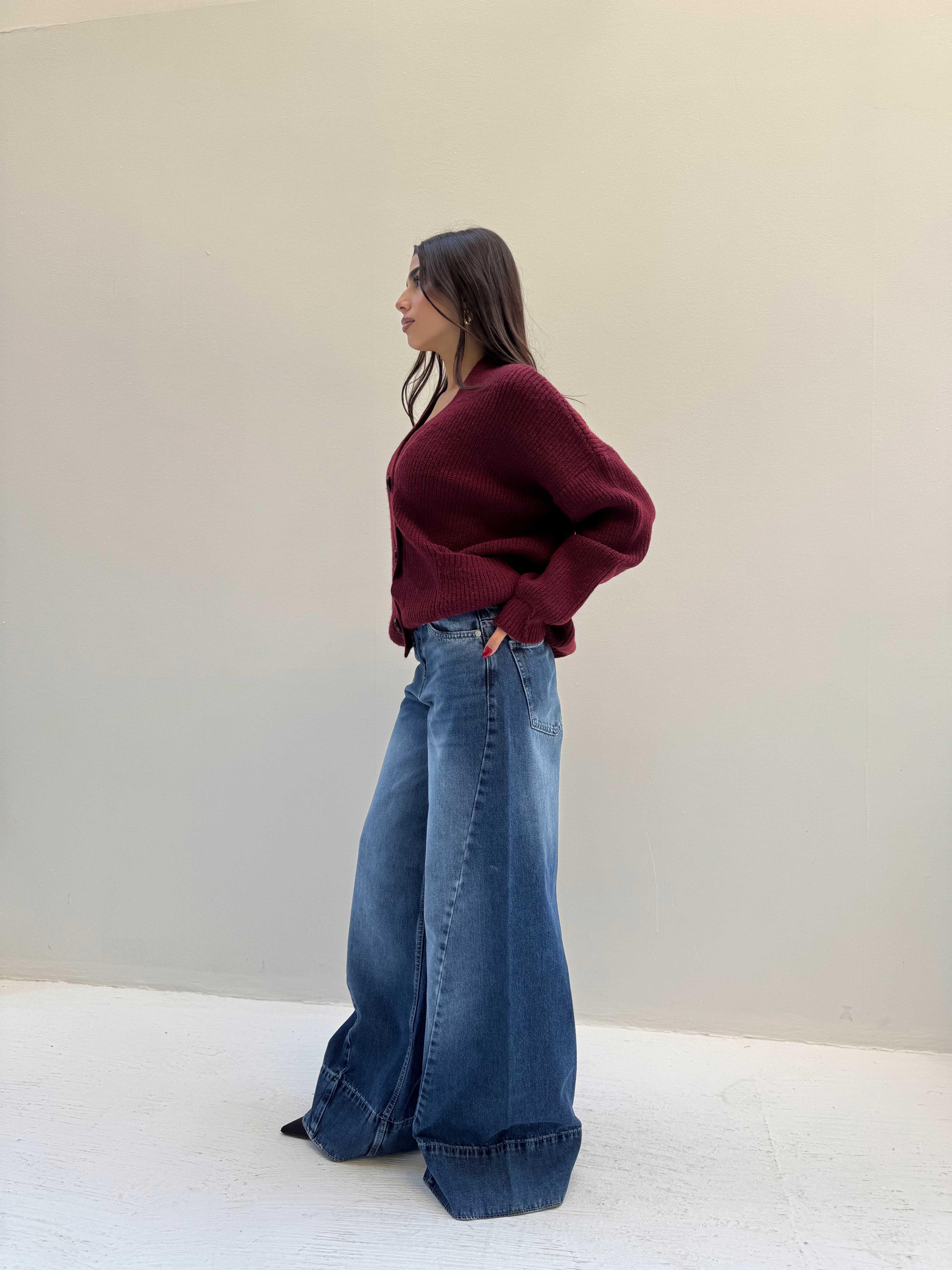 Extreme Wide Leg – Mid-Rise Ocean Blue Jeans Extreme wide leg - Wide leg CIZARO - Cizaro Jeans