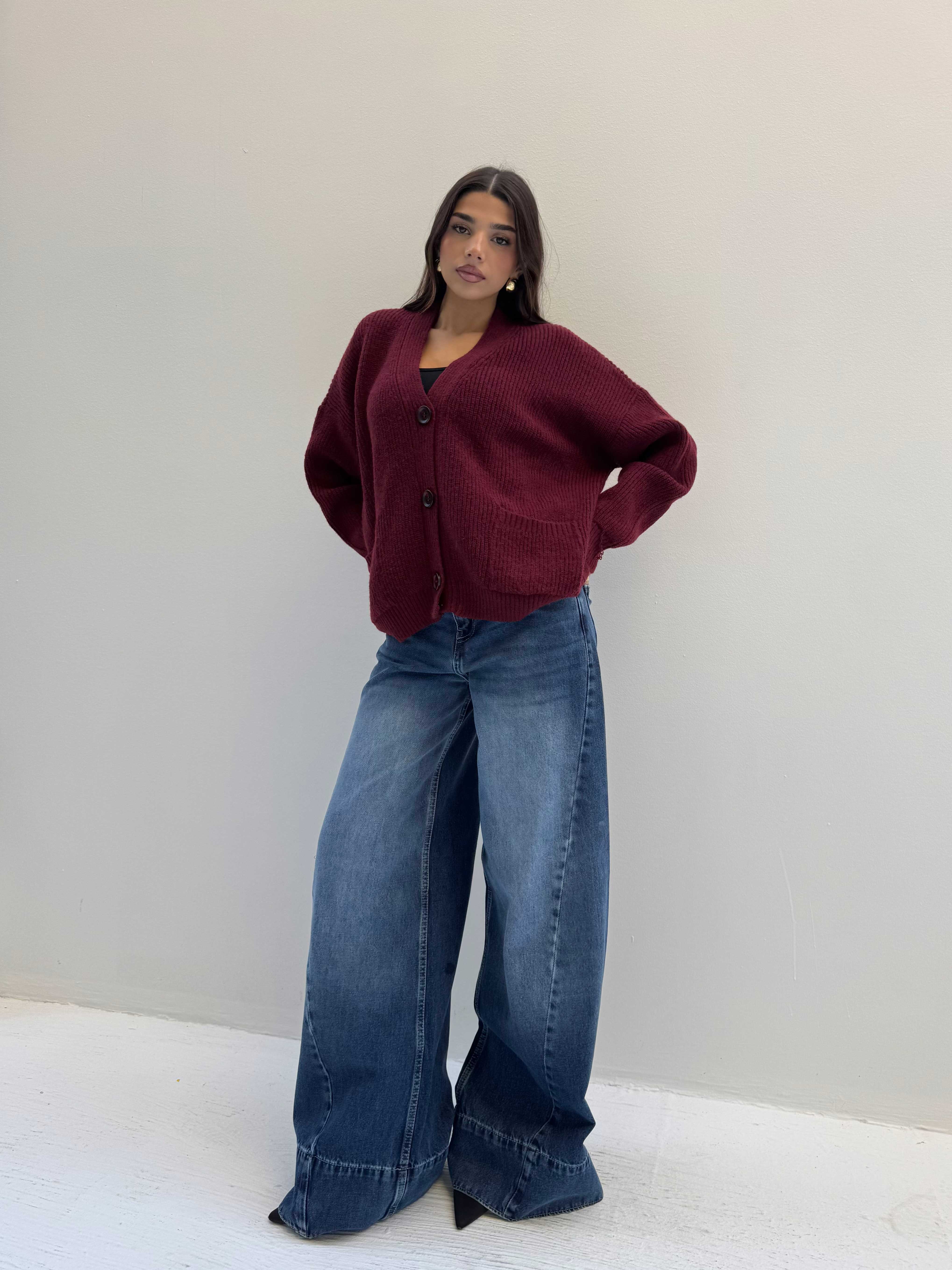 Extreme Wide Leg – Mid-Rise Ocean Blue Jeans Extreme wide leg - Wide leg CIZARO - Cizaro Jeans
