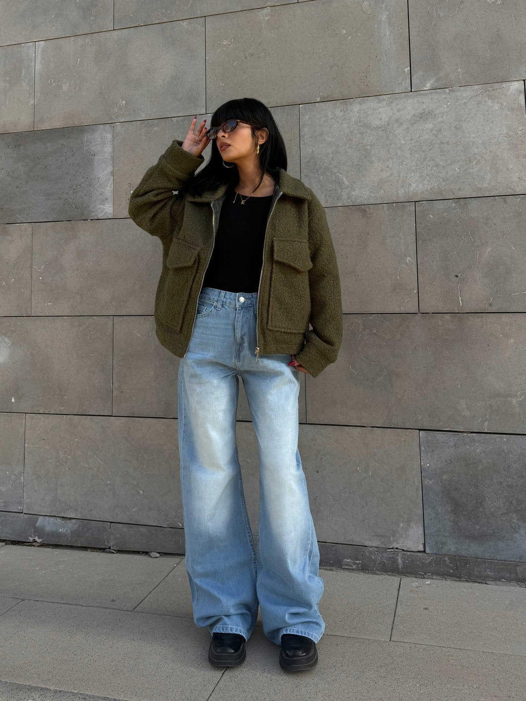 Ultra Comfort | Wide Leg – High Waist Light Acid Blue Jeans Wide Leg CIZARO - Cizaro Jeans