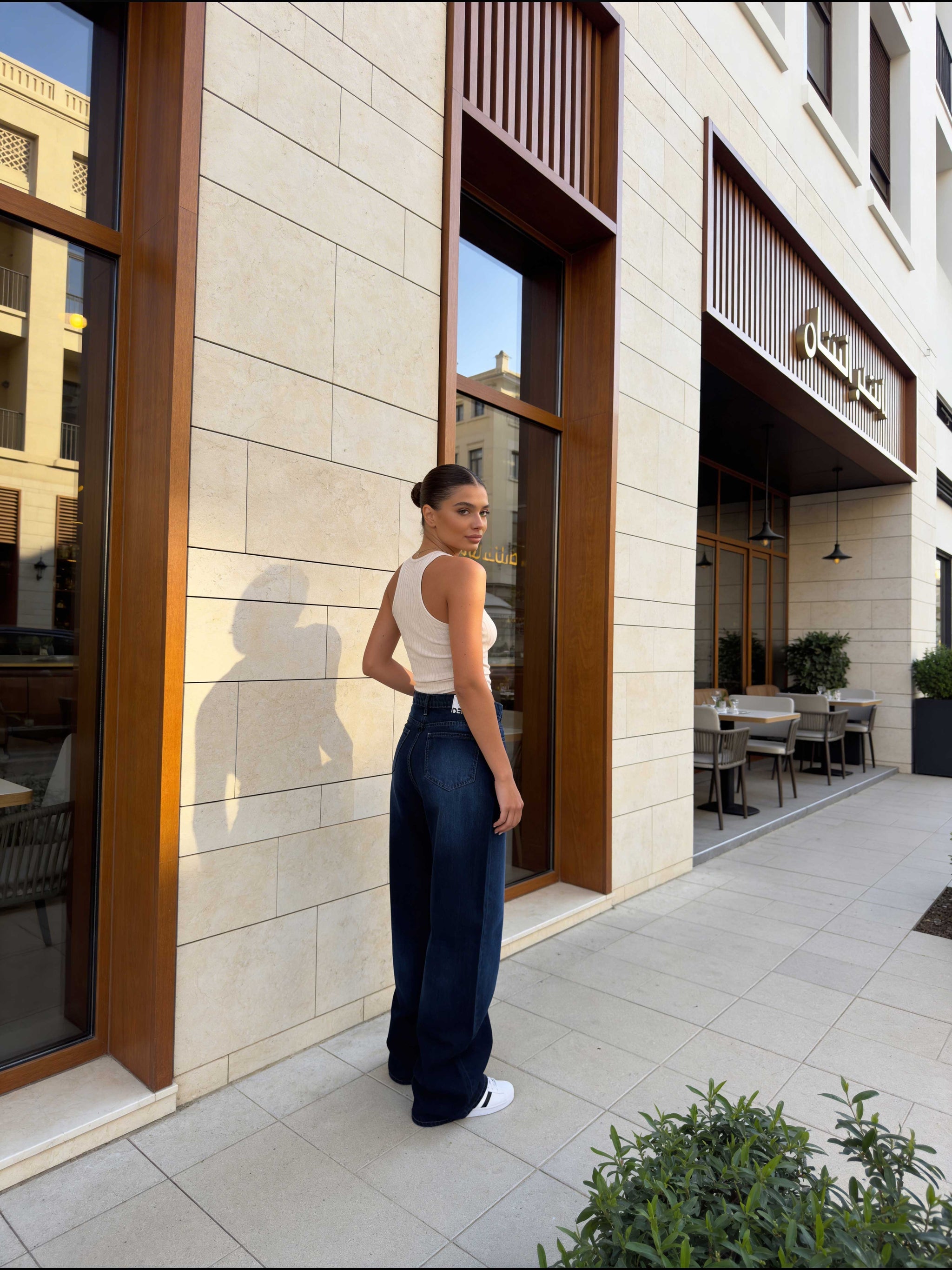 Wide-Leg – High-Waist Navy Blue Jeans Wide-Leg CIZARO - Cizaro Jeans