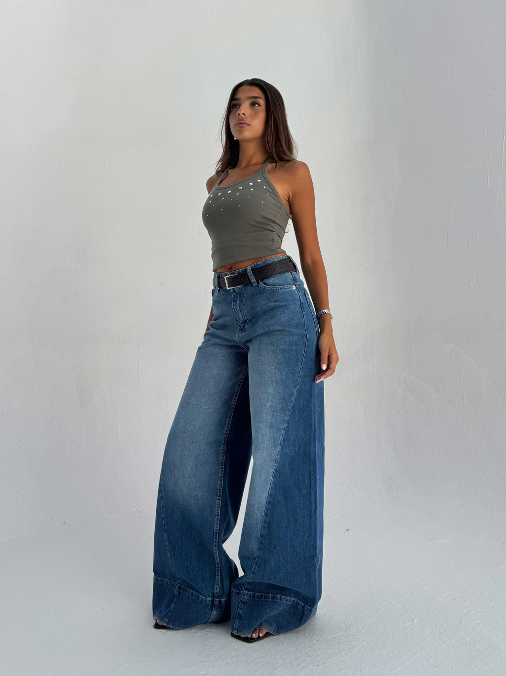 Extreme Wide Leg High Waist – Mid Acid Blue Jeans