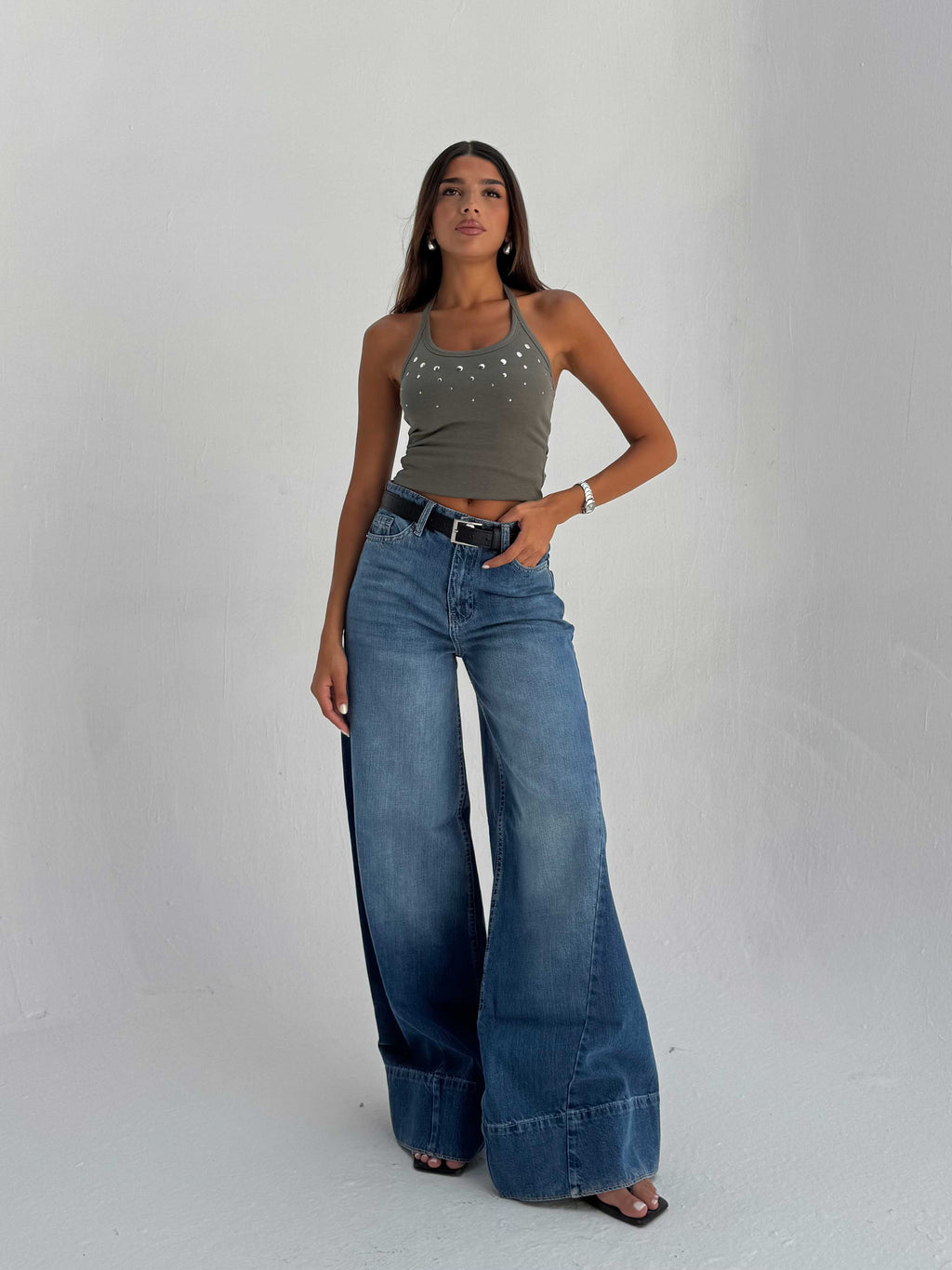 Extreme Wide Leg High Waist – Mid Acid Blue Jeans