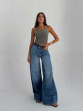 Extreme Wide Leg High Waist – Mid Acid Blue Jeans