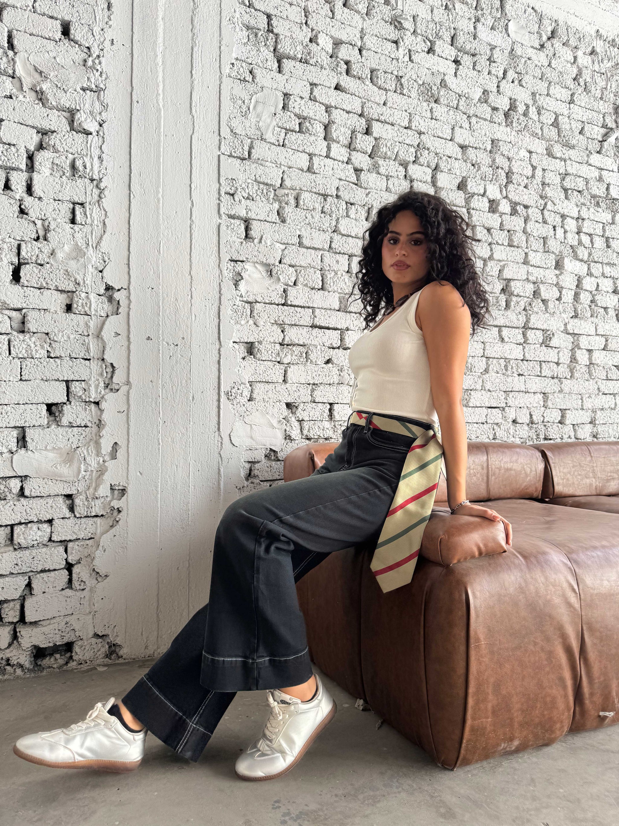 Wide leg High waist washed Black jeans Wide-Leg CIZARO - Cizaro Jeans