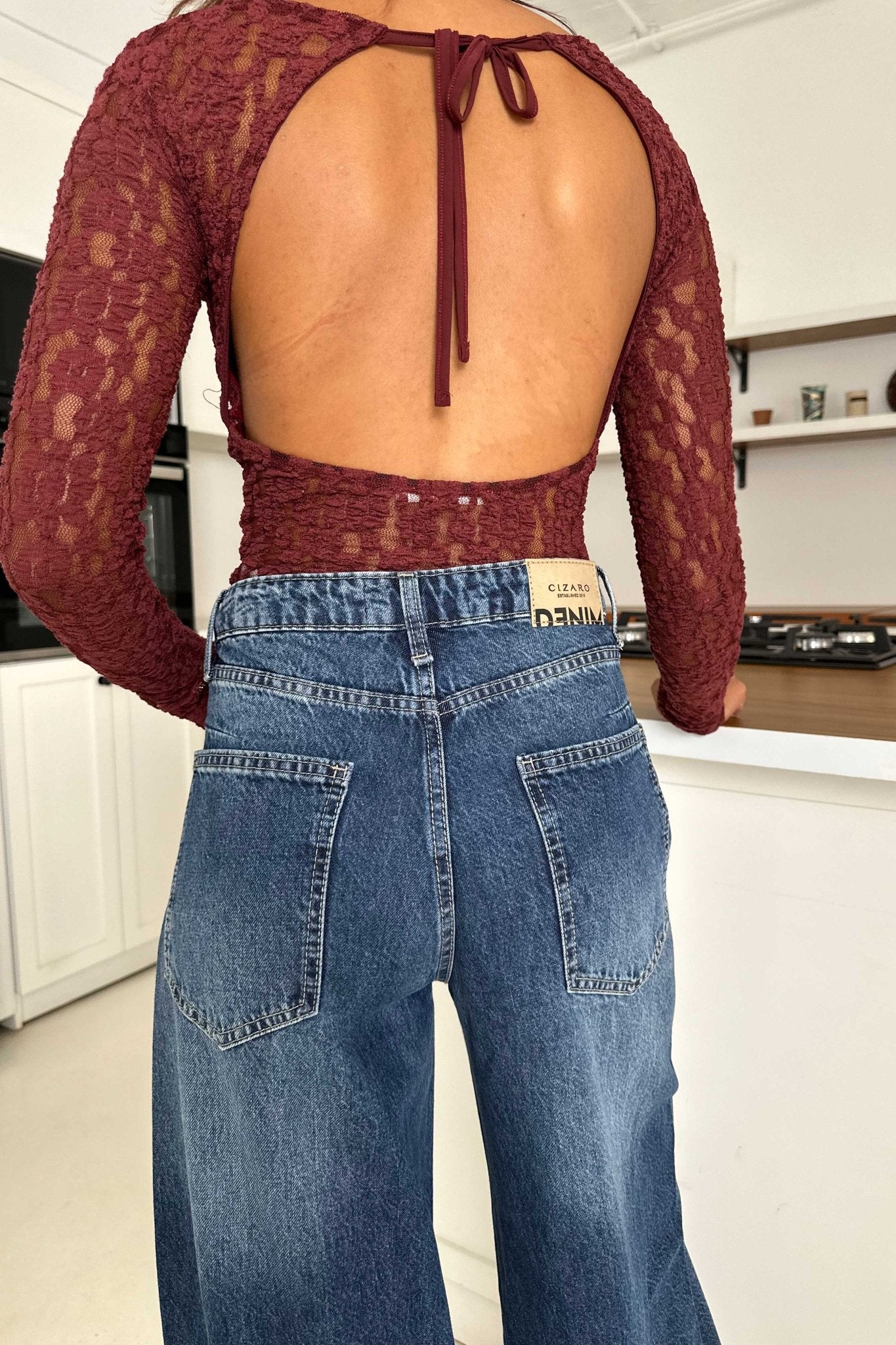 Extreme Wide Leg - High Waist Ocean Blue Jeans Wide-Leg CIZARO - Cizaro Jeans