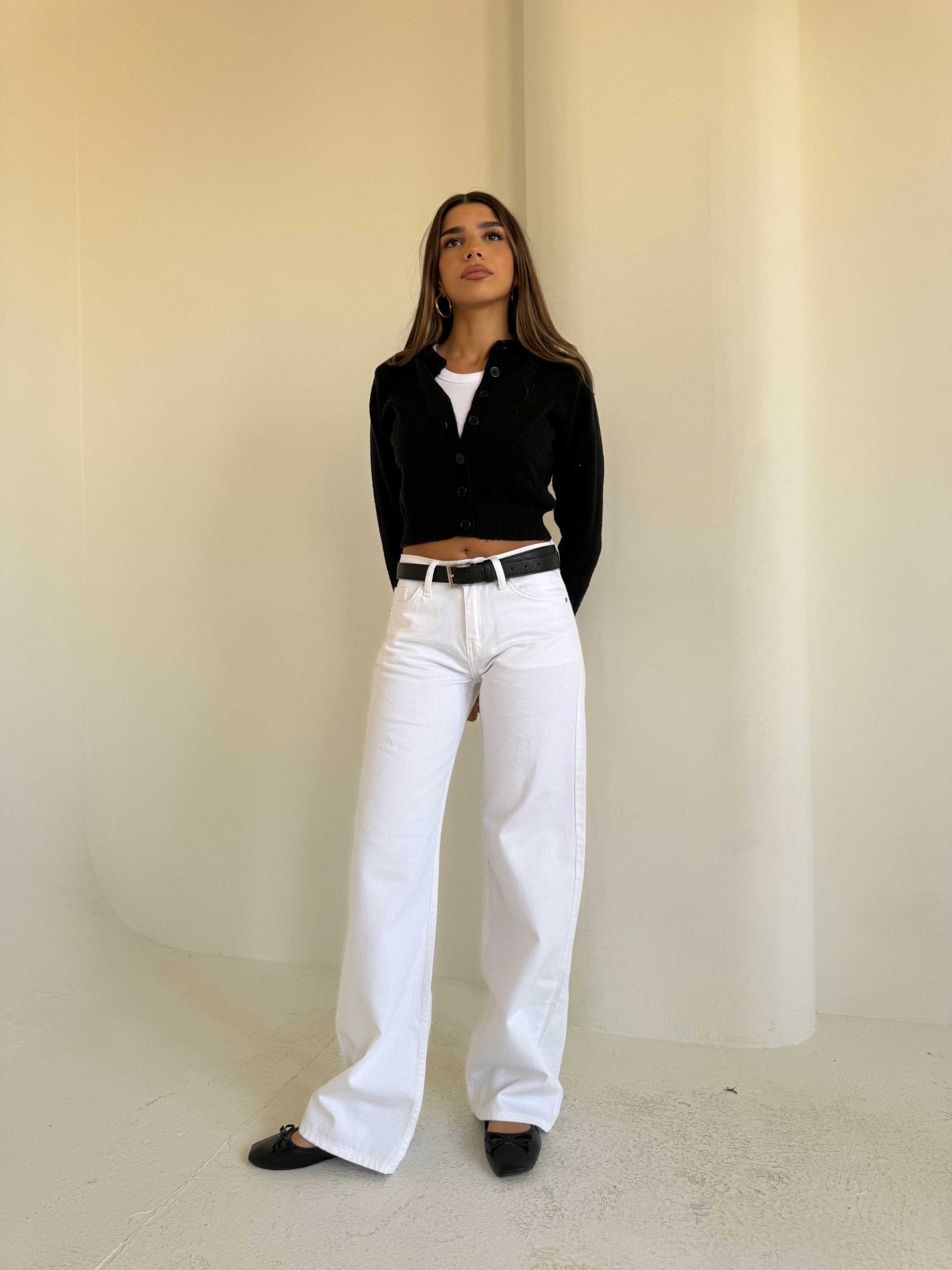 Wide Leg – Low Waist White Jeans Wide-Leg CIZARO - Cizaro Jeans
