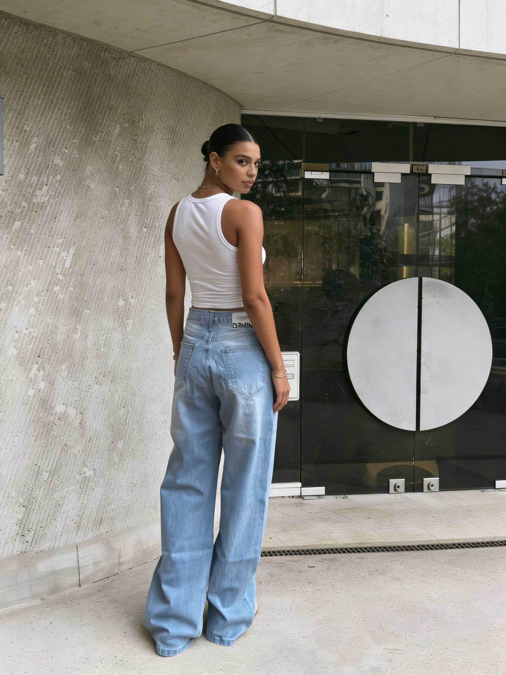 Ultra Comfort Wide-Leg – High-Waist Sky Wash Jeans Wide Leg - ULTRA COMFORT CIZARO - Cizaro Jeans