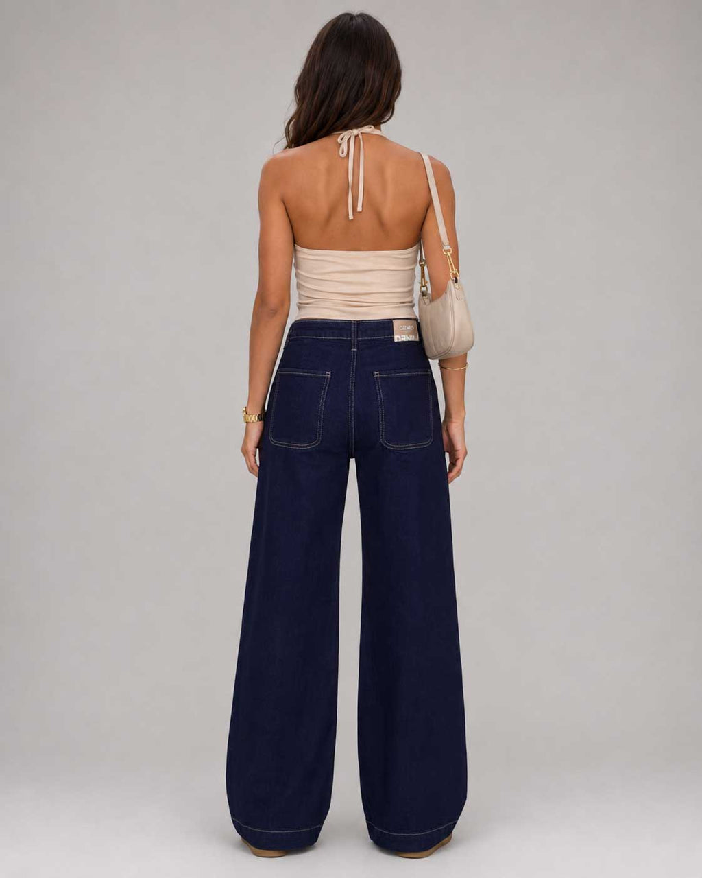 Wide Leg High Waist Raw Denim Jeans Wide-leg CIZARO - Cizaro Jeans