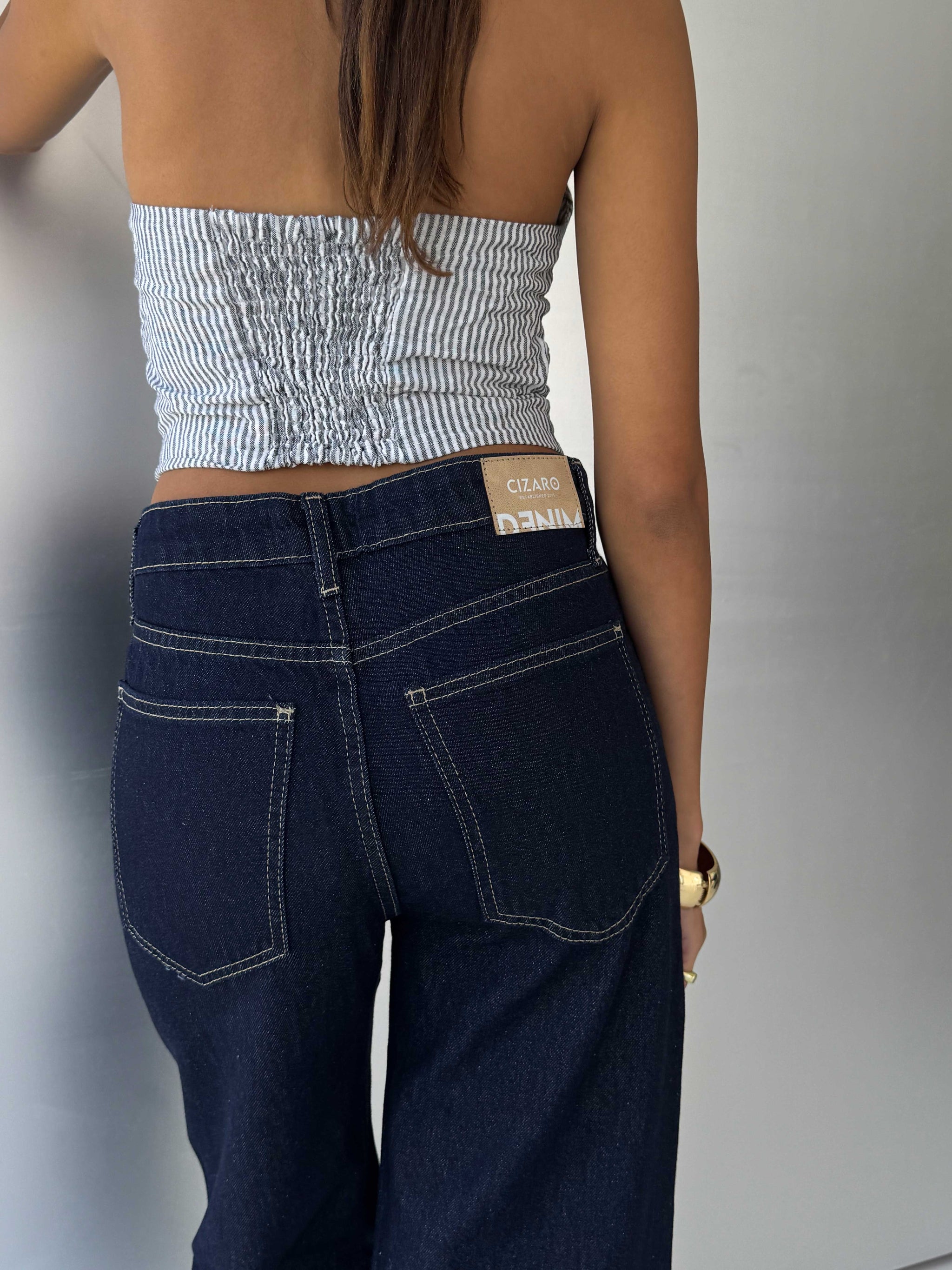 Wide leg High waist Raw Hem turn up Raw denim Wide-Leg CIZARO - Cizaro Jeans