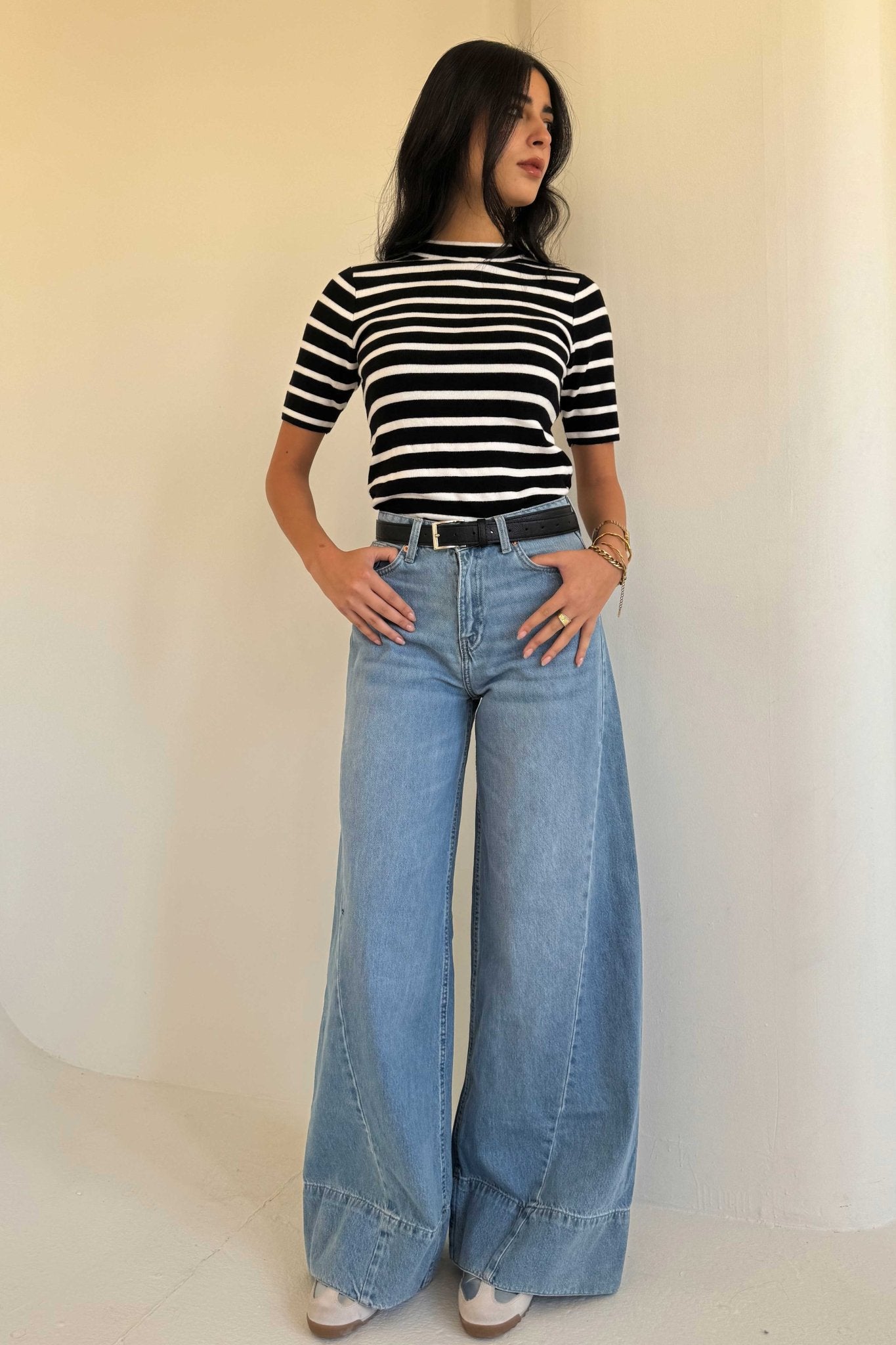 Extreme Wide Leg – High Waist Bright Blue Jeans Wide-Leg CIZARO - Cizaro Jeans