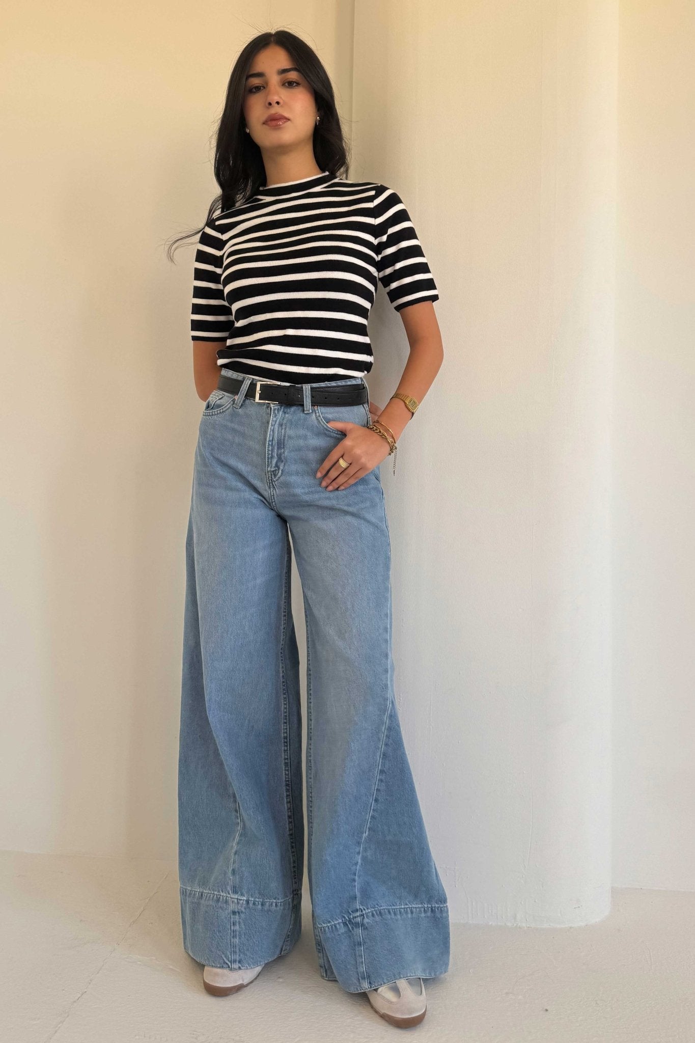 Extreme Wide Leg – High Waist Bright Blue Jeans Wide-Leg CIZARO - Cizaro Jeans