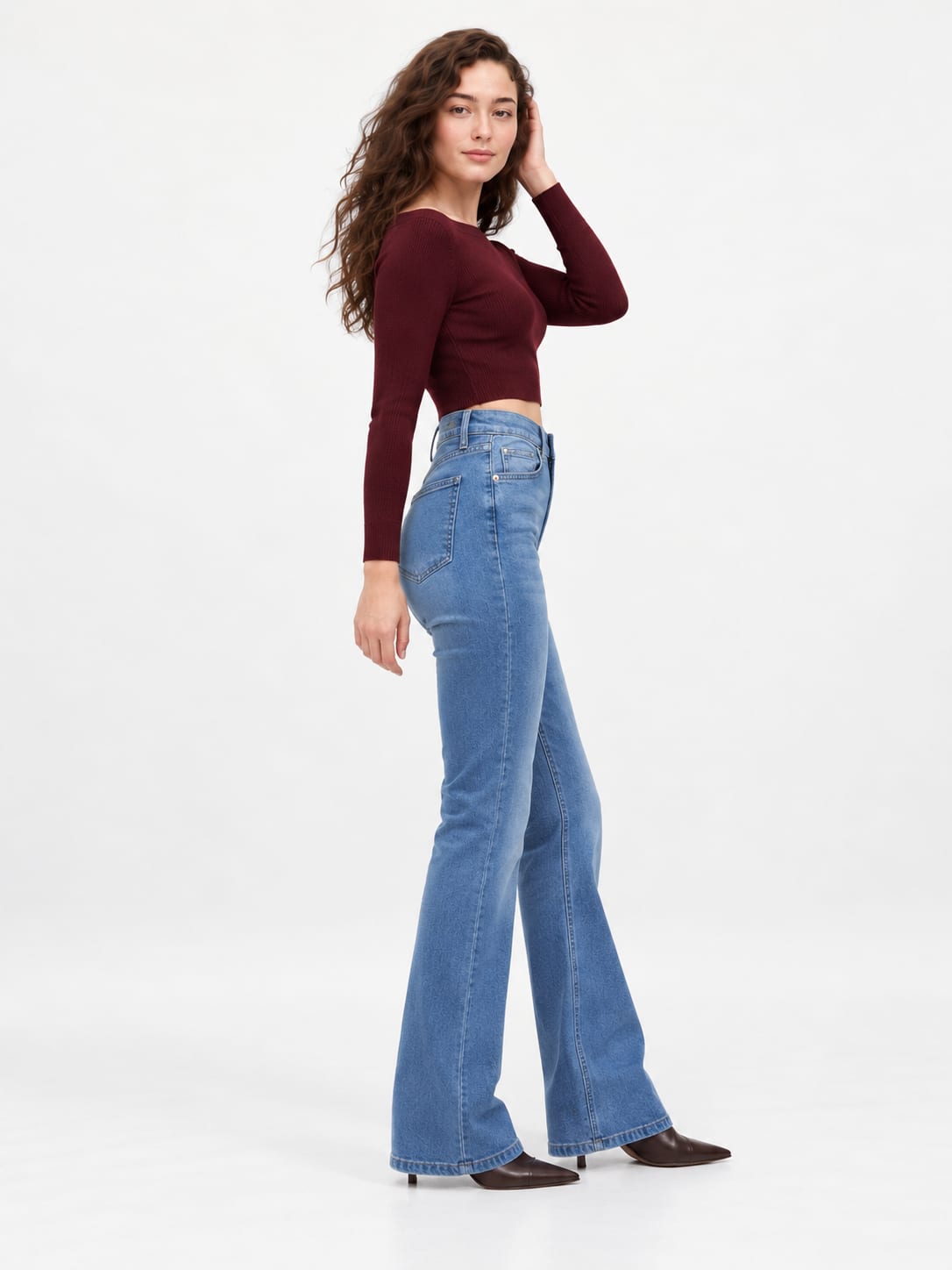 Flare – High-Waist Light Blue Jeans Flare CIZARO - Cizaro Jeans