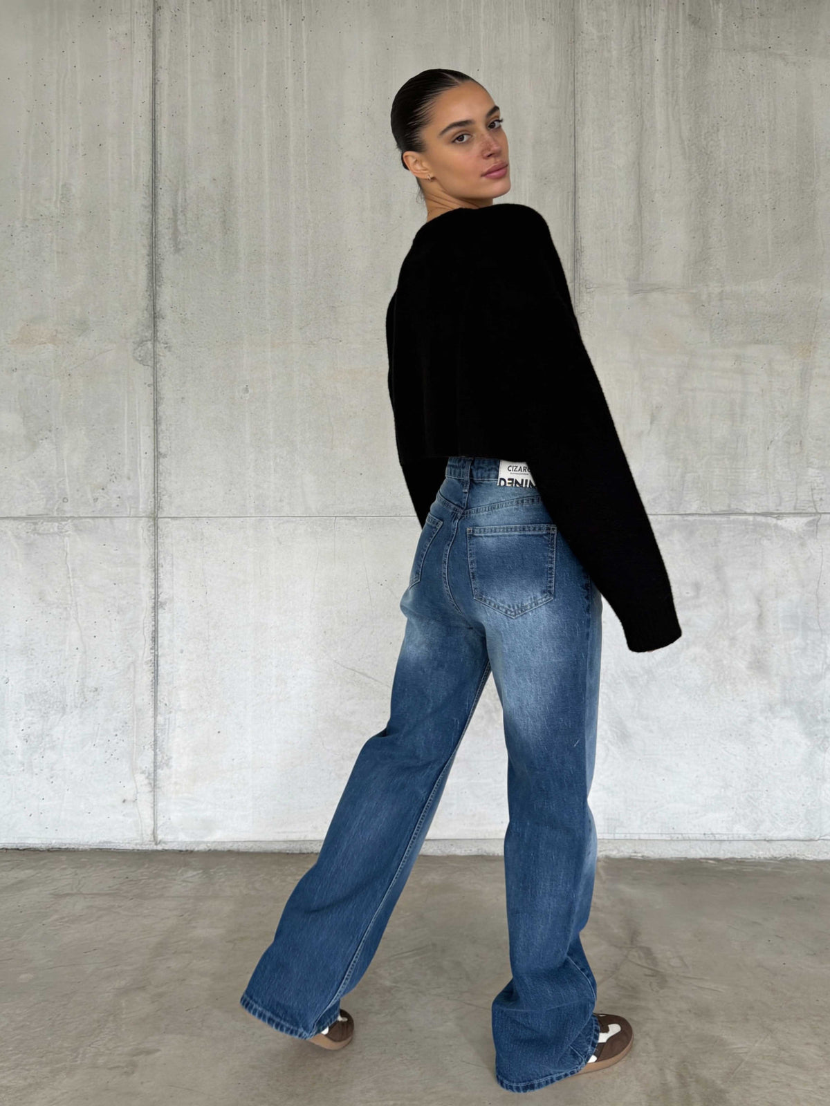 Ultra Comfort Wide Leg High-Waist – Ocean Blue Jeans Wide-Leg CIZARO - Cizaro Jeans
