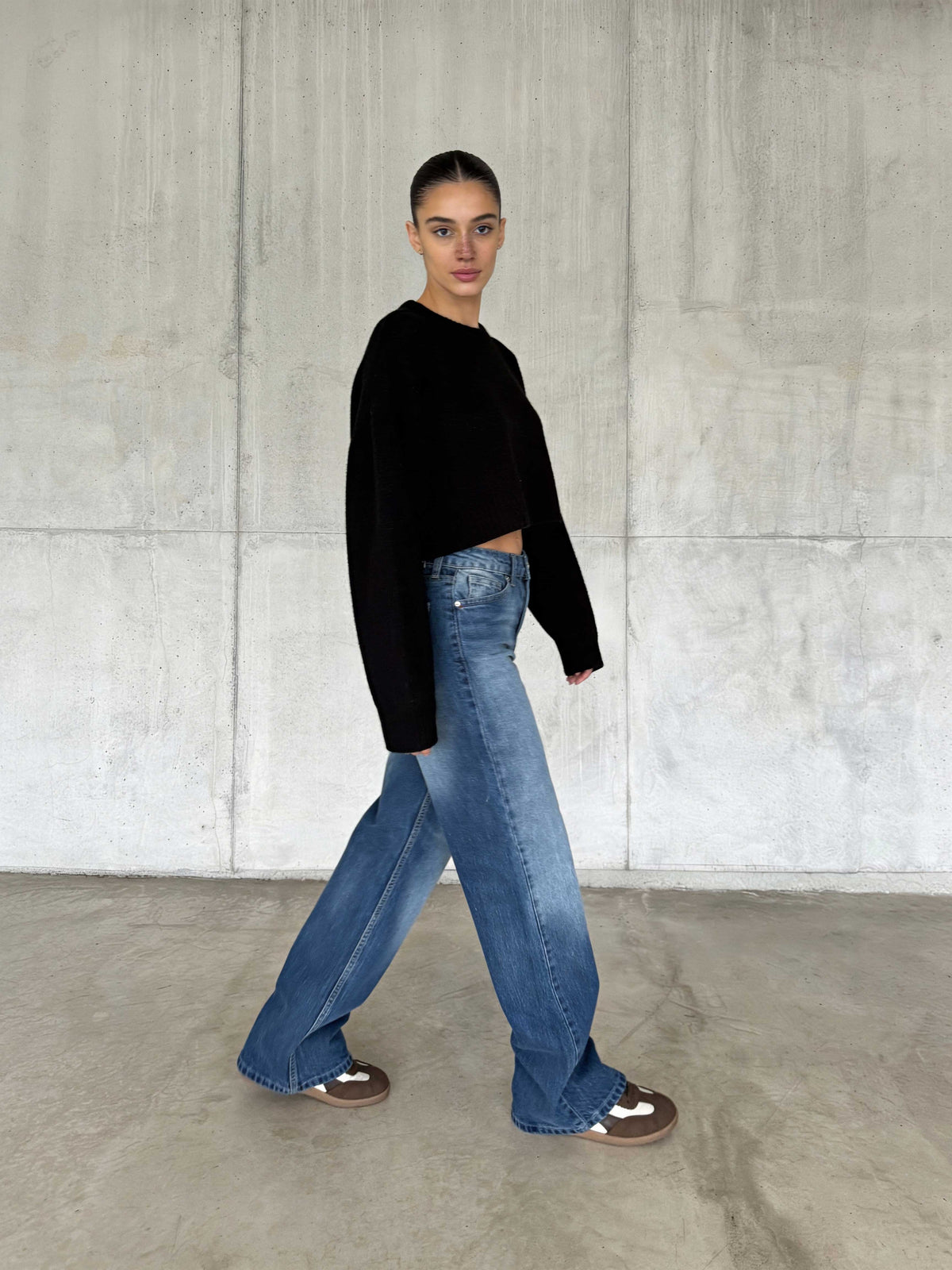 Ultra Comfort Wide Leg High-Waist – Ocean Blue Jeans Wide-Leg CIZARO - Cizaro Jeans