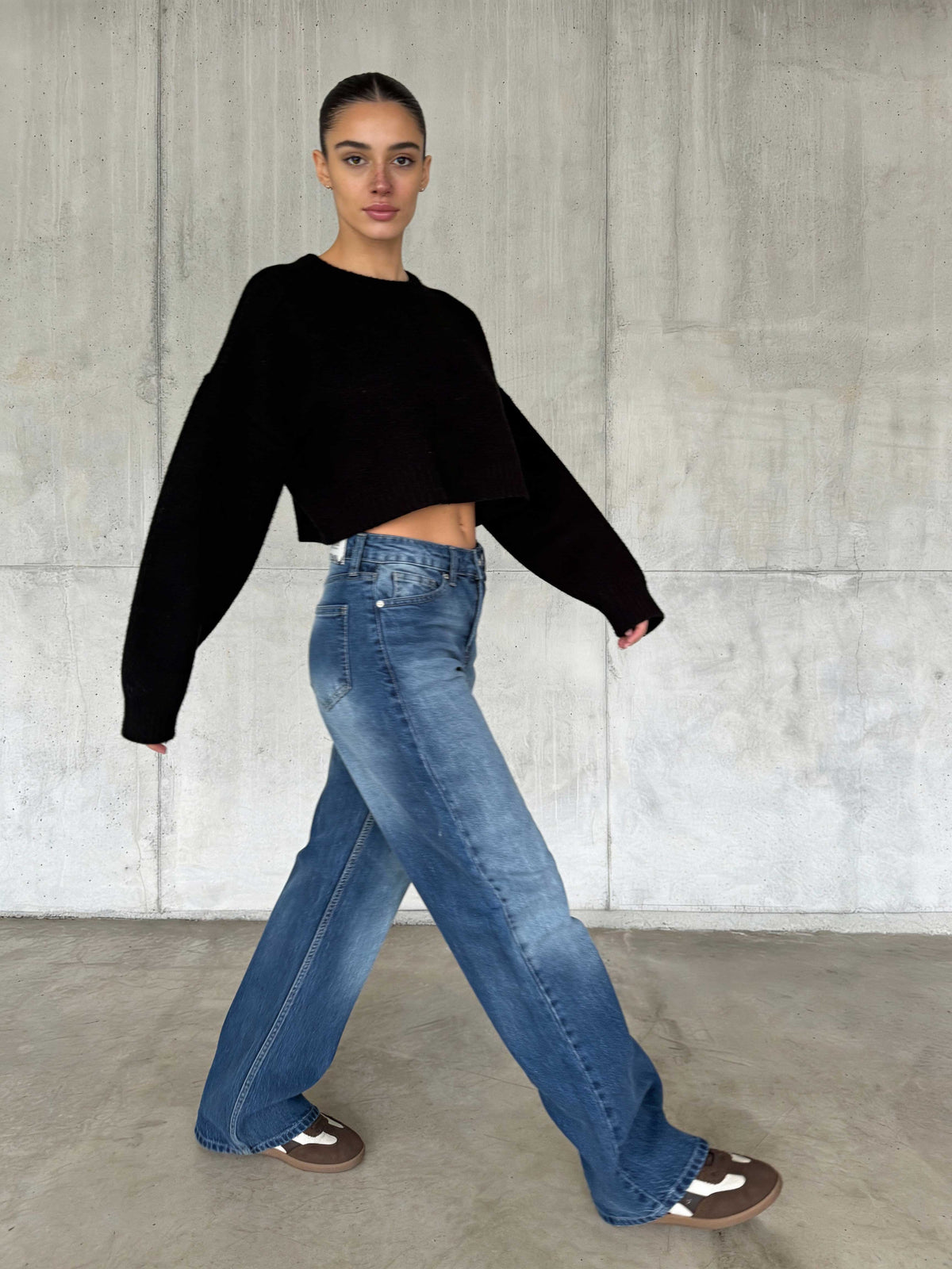 Ultra Comfort Wide Leg High-Waist – Ocean Blue Jeans Wide-Leg CIZARO - Cizaro Jeans