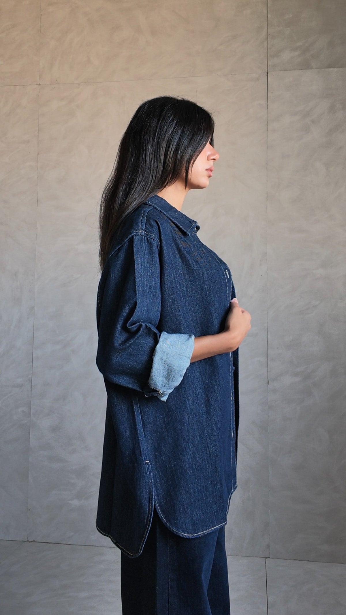 Oversized Denim Shirt – Raw Denim Shirt CIZARO - Cizaro Jeans