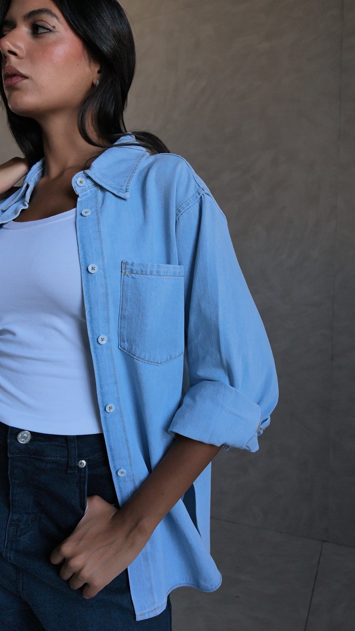 Denim Shirt Light blue jeans Shirt CIZARO - Cizaro Jeans