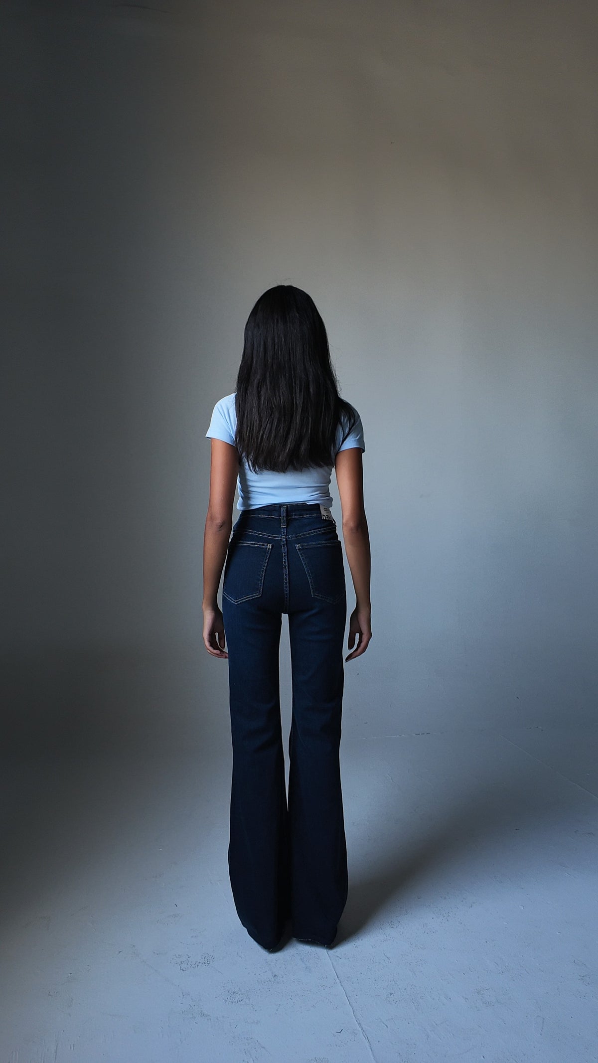 Super Flare High-Waist Dark Vintage Blue Jeans