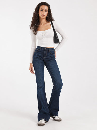 Slim Flare High-Waist Midnight Vintage green Jeans